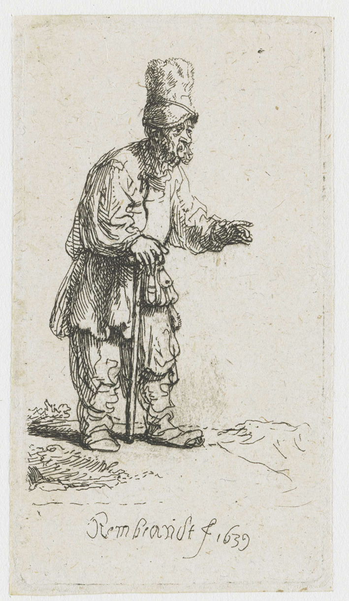  伦勃朗·梵·莱茵 Rembrandt van Rijn——拿拐杖的老人2